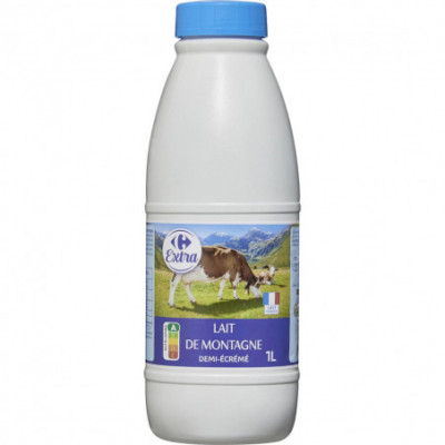 CARREFOUR LAIT 1/2 ECREME 1L